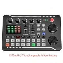 Professional Wireless Microphone Sound Card Podcast Equipment Set, Portable Audio Interface, All-In-One Podcast Studio Integrated Microphone Preamp, USB Charging And Wireless Design, Suitable For Recording, Live Streaming, DJ And Smartphone - Black - View 12