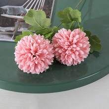 Artificial Double-Head Hydrangea, Artificial Round Chrysanthemum Silk Flower, Single Stem Artificial Flower, For Home Vase Decoration, Wedding Party Arrangement - Multicolor - View 8