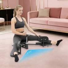 Beinstrecker Beinspaltmaschine 0–210° verstellbar, Heim-Fitness Trainer für Ballett Tanz Gymnastik, Belastbar bis 100kg, mit PU Sitzkissen Rückenlehne & Rollen - Schwarz - Übersicht 5