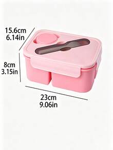 1pc Lunch Box, Food Storage Container, Microwave , Airtight, Insulated, Bento Box, Comes With Utensils, Suitable For Students And Office Workers - Multicolor - View 6