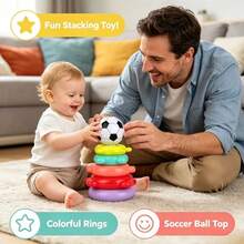 Basketball Spiral Stacking Tower Toy, Colorful Assembly Track Stacking Playset, Early Educational Toy For Toddlers, Color Recognition Developmental Toy, Perfect Birthday Halloween Christmas Holiday Gift, Random Color - Multicolor - View 8