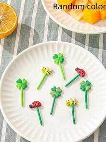 WGROOM 8pcs/16pcs Plastic Random Color Fruit Forks, Disposable Dessert Cake Fruit Picks, Kitchen Dessert Forks, Suitable For Wedding, Banquet, Gift, Birthday - Multicolor - View 13