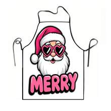 1pc Christmas Santa Claus, Christmas Bell, Christmas Snowflake, Christmas Reindeer, Christmas Tree, Christmas Snowman, Christmas Penguin, Christmas Cartoon Animal Pattern Chef Apron, Apron, Suitable For Home Decor And Kitchen Use. Made Of 100% Polyester Material, Designed As Sleeveless Style, Perfect For Home Kitchen, Outdoor BBQ Cooking. This Printed Apron Is Unisex, Machine Washable And Reusable, An Essential Kitchen Item - Multicolor - View 13