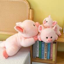 1pc 30cm/11.81in Cute Pig Plush Doll, Creative Cute Plush Pillow, Soft Heart-Shaped Cushion, Birthday, Valentine's Day Gift, Holiday Party Home Decor, Christmas Party Small Gift - Multicolor - View 6