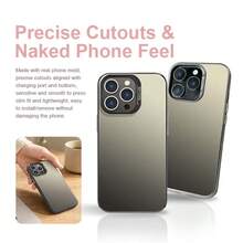 Casing ponsel matte gradien Miniso 1PC berlisensi resmi, cocok untuk ponsel seri Apple 18 Pro Max/18 Pro/17 Air/17/16/15/11/12/13/14 Plus/17 Pro Max. Desain mewah, bergaya, kreatif, sederhana, warna solid, unisex. - Warna Perak Hitam - View 3