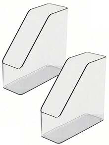 透明桌面書架收納架，加厚壓克力文件儲物架，多功能辦公桌收納器，學生文具收納盒，書立儲物盒，適合日常使用，可作為各種場合的裝飾 - 彩色 - 查看 12