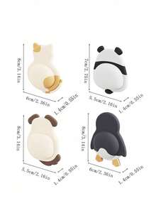 1pc/4pcs Cartoon Anti-Collision Stickers Soft Rubber Door Handle Bumpers Cabinet Door Back Anti-Collision Strips Silent Particle Refrigerator Door Stickers Door Stopper - A - View 3