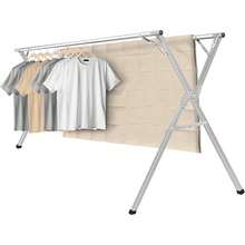 2026-NEW:de Ropa, Tendederos Retractiles Exterior de Acero Inoxidable, 43.3-59 Pulgadas Tendedero Retráctil Plegable para Interior y Exterior, Tubería Reforzada, Ahorra Espacio(30 Ganchos - 1 - Ver 1