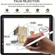 New Capacitive Stylus Pen, Compatible With Apple 2018-2025 And Android Phone/Tablet Touchscreen, Anti-Mistouch, Tilt Sensitivity, Magnetic Attachment, Fast Charging, Suitable For IPad 2018-2025, 10/11, Pro, Air 3/4/5/6 - White - View 3
