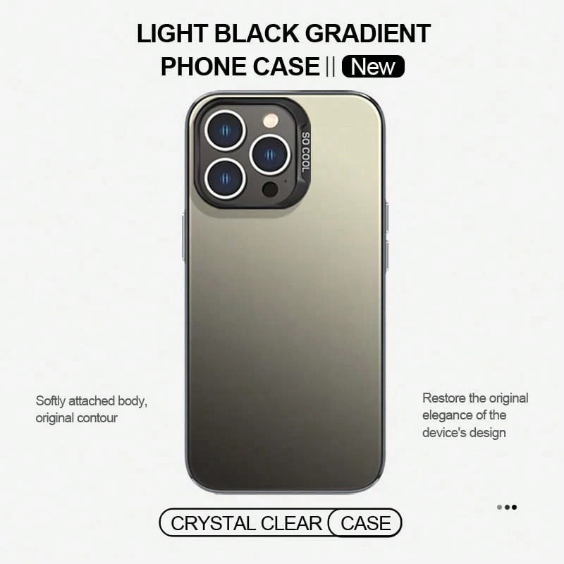 Casing ponsel matte gradien Miniso 1PC berlisensi resmi, cocok untuk ponsel seri Apple 18 Pro Max/18 Pro/17 Air/17/16/15/11/12/13/14 Plus/17 Pro Max. Desain mewah, bergaya, kreatif, sederhana, warna solid, unisex. - Berwarna Perak Putih - View 1