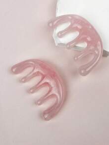 1pc Portable Resin Massage Comb Beauty Tool, 5-Tooth Design, Suitable For Head And Neck Gua Sha Comb, Beauty Skincare Product, Spa, Self-Care, Skincare Tool, Facial Care, Esthetician Supplies, Massage, Facial Massage Tool, Facial Roller - Multicolor - View 5