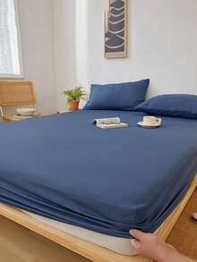 3 piezas Juego de ropa de cama suave y acogedor con textura cepillada en color verde oliva NOBR - Celeste - Ver 14