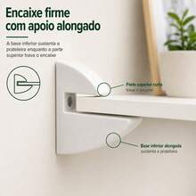 Kit 30 Suportes Tucano MDF 15mm Fixador Invisível Para Prateleira Preto e Branco - Branco - Visão 9