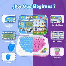 Mini Laptop Educativo De Español/inglés De Juguete Para Niño - Rosa Roja - Ver 8