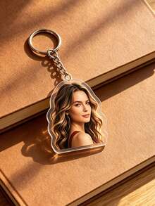 Personalized Acrylic Photo Keychain, Custom Image/Logo Key Pendant, Shaped Acrylic Keychain, Backpack Charm, Gift For Couples, Friends, Family, Cartoon Style, Aesthetic Bag Charm - Customized Acrylic Keychain - View 4