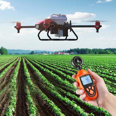 Handheld-Anemometer, 14℉-113℉, digitales Windgeschwindigkeitsmessgerät mit LED-Hintergrundbeleuchtung, misst Windgeschwindigkeit, Windtemperatur, Luftstrom und Windchill, für Segeln, Surfen, Drohnenflug, HLK