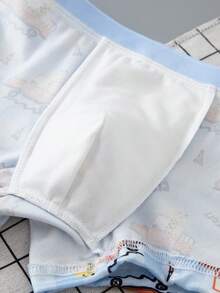 4pcs/Pack Young Boy Kids Comfortable Soft Cartoon Print Boxer Briefs - Multicolor - View 10