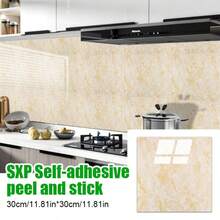 20 Pieces Of Easy To Stick Marble Patterned Wall Stickers - Made Of Waterproof PVC Material, Can Be Cut And Peeled Off, Suitable For Home Decoration Wallpaper, Suitable For Bathrooms, Kitchens, Living Rooms, Etc - Multicolor - View 10