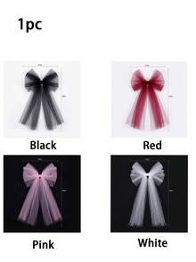 1pc/5pcs/10pcs Oversized Tulle Bow With Long Tails – Pink/White/Red/Black, Extra Large Mesh Ribbon For Outdoor Wedding/Baby Shower/Christmas Backdrop Decor, Perfect For DIY Party Decor/Gift Wrapping, Great Gift For Bride/Mom/Hostess On Any Occasion - Multiple Styles - View 11