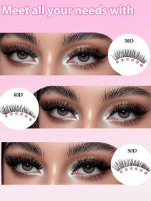 رموش صناعية عنقودية مختلطة في صينية واحدة 30 40D 50D 80D، رموش منفوشة بتجعيد D-Curl، إكستنشن رموش فردي DIY - D - مشاهدة 10