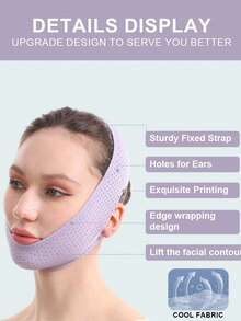 1. Perban Wajah Wanita, Masker Wajah Pengangkat Bentuk V, Pita Penopang Wajah, Pita Wajah Bernapas, Tali Dagu untuk Tidur, Cocok untuk Pemakaian Sehari-hari, Hadiah - MultiWarna - View 4