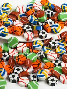 80 PCS Mini Ball Erasers, Football And Baseball Erasers, Back To School, First Day Of School - Multicolor - View 5