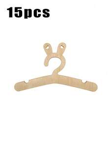 5pcs Wooden Baby Hangers With Rabbit Ear Design, Hollow Heart Shape, Rounded Corners Anti-Slip, Nursery Decor And Space-Saving Baby Clothes Storage - Apricot - View 10