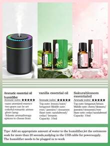180ml Mini Car Humidifier With Romantic Colorful LED Ambient Night Light, Large Mist Output, Quiet Operation, Auto Timer, 2 Working Modes, Compatible With Essential Oils (6 Fragrance Options), Car And Home Dual-Use Ultrasonic Aromatherapy Diffuser, Compact And Portable, USB Powered, Suitable For Car, Office, Bedroom, Living Room, Study, Bathroom - A - View 17
