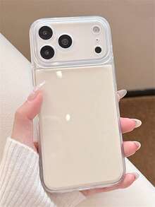 Casing Ponsel Minimalis dengan Perekat Hisap Bentuk Hati yang Lucu, Kompatibel dengan iPhone 17 Pro Max 17 Pro 17 16 Pro Max 16 Pro 16 15 Pro Max 15 Pro 14 Pro Max 14 Pro 13 12 Pro Max 11 Warna Krem, Merah Muda, Kuning, Warna Solid, Bagian Belakang Lembut - Kuning - View 3