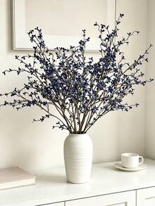 1pc Artificial Dried Orchid Flower, Suitable For Home, Kitchen, Bedroom, Wedding, Holiday, Party Decoration, Garden Porch, Living Room, Back To School DIY, Tabletop Decor, Spring And Autumn Decoration, Birthday Gift, Outdoor Decoration, Halloween Decoration - Blue - View 2