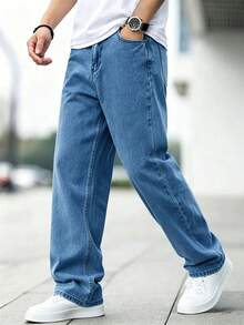 Men's Casual Slim Fit Skinny Jeans - Suitable For All Seasons - Medium Wash - View 5