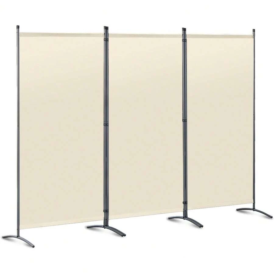 Living 4-teiliger Raumteiler, elegante Dekoration, Faltschirm, Raumteiler, 333 x 170 (Beige) NRPV - Beige - Übersicht 1
