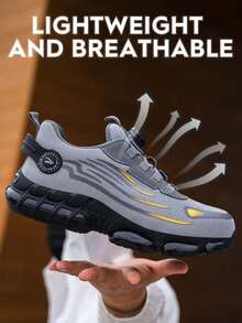 Men's Steel Toe Work Shoes | Lightweight & Breathable, Impact & Puncture Resistant, Twist Lock Design, Suitable For Construction & Warehouse - Grey - View 7