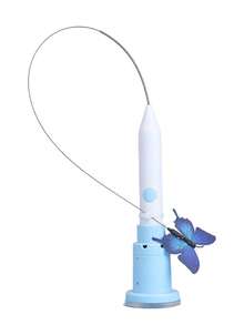 Automatic Rotating Butterfly Cat Toy, Rechargeable Interactive Cat Teaser Wand With Strong Suction Base, Handheld & Mountable Kitten Self Entertainment Toy For Indoor Exercise - Blue and White - View 8