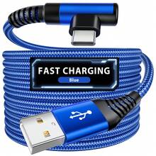 Tzlrxl 快充數據線 USB A 轉 USB C，480Mbps 數據同步線，耐用編織金屬接頭，3.3英尺與6.6英尺可選，多色 - 藍色 - 查看 8