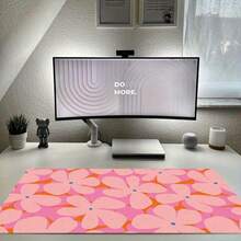 1 Large Pink Floral Mouse Pad Featuring An Extended Surface Designed For Gaming And Office Comfort; The Smooth Surface Allows For Effortless Mouse Movement, Making It An Ideal Gift For Home Or Workspace Use. - Mouse Pad - View 7