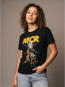 Maglietta da uomo streetwear estiva per vacanze Y2K Off Campus Rock Band Merch - nero - Visualizzare 2