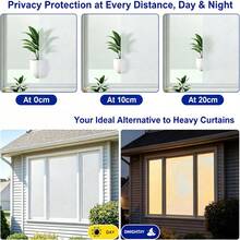 Frosted Glass Film, Privacy Sun Protection UV Protection, Non-Adhesive Static Cling Glass Film Suitable For Home Office, Removable, White Frosted Suitable For Privacy Scenes, Such As Home Bathroom Office Door, 24-Hour Dual-Way Privacy Protection - 1PC - View 7