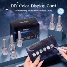 Beetles 6 Colors 9ML Silver Cat Eye Gel Nail Polish Set, Dusted Galaxy Magnetic Glass, Crystal, Pearl, Reflective & Glitter Gel Polish With 2 Magnets, DIY Color Card, Soak Off UV LED - 6 Colors 9ML Silver Cat Eye - 查看 7