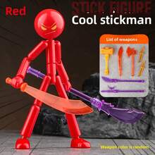 Cool Action Stickman Figurine, Multi-Joint Movable Humanoid Model, DIY Assembly Model, Suitable For Teenagers Office Desk Decoration, Gift, Party - Multicolor - View 15