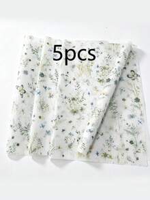 5/15/25/35張藍色花卉蝴蝶圖案薄棉紙，適用於DIY手工、派對禮品、花束包裝、衣物包裝及生日禮物裝飾 - 青藍碎花蝴蝶 - 查看 7