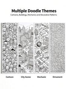 100-Page Stress Relief Doodle Notebook, Exquisite Doodle Patterns For Tracking And Coloring, Designed To Provide Calm And Creative Mental Nourishment, No Pens Included, Suitable As An Art Gift For Teens And Adults - Combo Pack - View 6