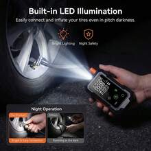 Air Compressor & Inflator Pump 140 PSI Car Air Compressor Pump, Digital Tire Inflator Pump, Portable Car Inflator Pump Suitable For Car Motorcycle LED Light Tire Pump Air Compressor & Inflator Pump, Tire Pump 1500mAh - Black - View 7