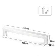 1pc Silver Stainless Steel Cabinet Handle Square Furniture Hardware Kitchen Cabinet Wardrobe Door Drawer Pull - Multicolor - View 11