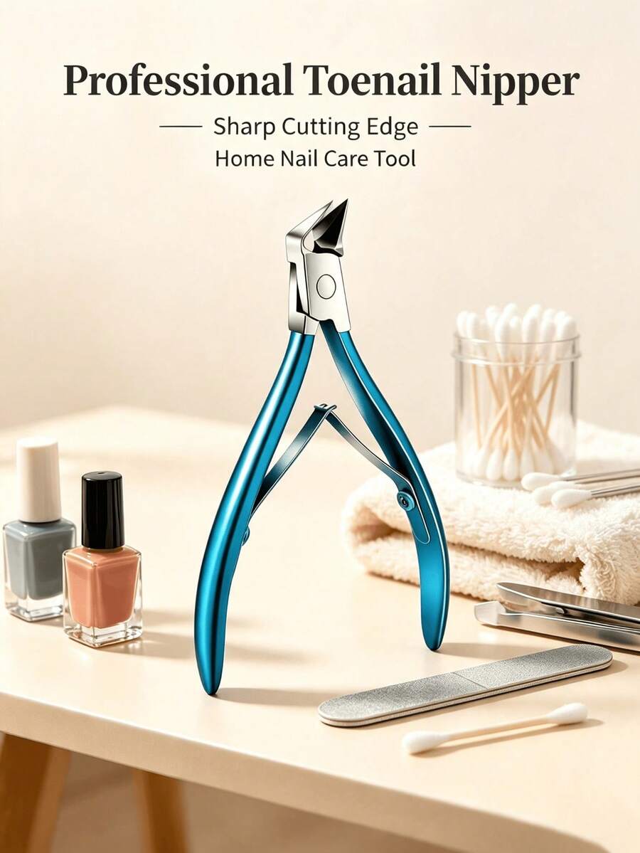 Professional Stainless Steel Ingrown Toenail Nipper. Sharp Precise Cutting Edge Easily Trims Thick, Ingrown Nails. Durable Metal Construction, Ergonomic Curved Handle Design, Practical Salon & Home Nail Care Tool For Fingernails And Toenails.