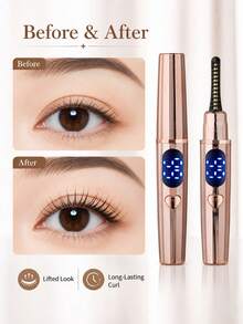 New Electric Eyelash Curler With Heating Clip And Battery Display, Long-Lasting Styling, Rechargeable, Portable Electric Heated Eyelash Curler, Electric Eyelash Curler - Multicolor - View 9