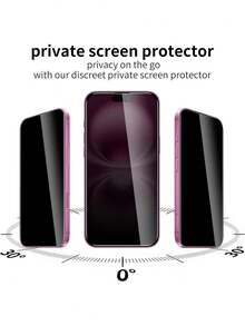 2pcs Privacy Tempered Glass Screen Protector Compatible With Iphone 16/16plus/17e/17 ProMax/17 Pro/17 Air/16e/16 ProMax/16 Pro/16/15 ProMax/15 Pro/15/14 ProMax/14 Pro/14/13/12/11/X/XS/XSMAX/7/8/7Plus/8Plus, 9H Hardness Anti-Scratch, Rounded Corner Design Comfortable Fit, Dust-Proof Design, Privacy Protection, Suitable For Daily Use, Compatible With Phone Cases - Black - View 3