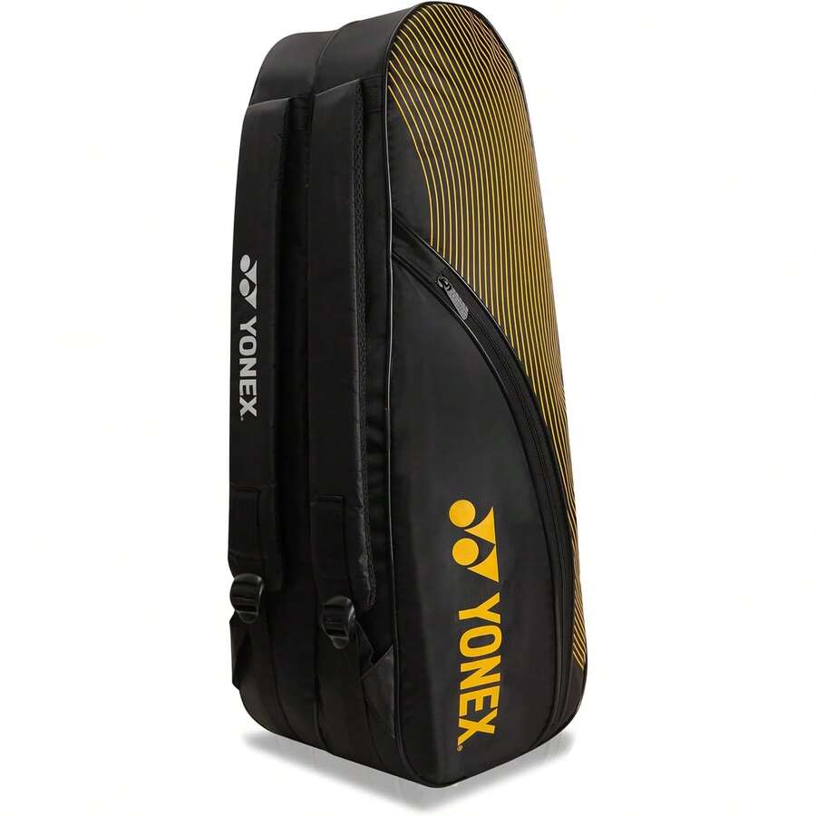 Yonex Stylish Badminton Kit-Bag |Double Zipper Compartment For Storage Of 6 Rackets And Clothes|Side Pocket |Back Straps |Accessories Variant 1 - BLACK DEEP YELLOW - View 1