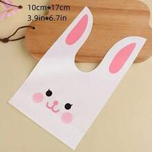 20pcs Rabbit Ear Gift Bags, Featuring Rabbit Ear Shape And Lively Eye Design, Suitable For Graduation Season, Birthday Party And Other Occasions As Gifts, Also For Bulk Packaging, Applicable For Daily Home Use - Smiling Big-eared Rabbit Candy Bag - View 9