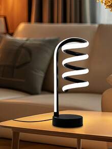 1pc Modern Fashion Spiral LED Desk Lamp - Aluminum Base, Adjustable Warm Light, Space-Saving Design, USB Powered, Perfect For Office, Bedroom, Study Room Decor, Study Room Lighting - Multicolor - View 6